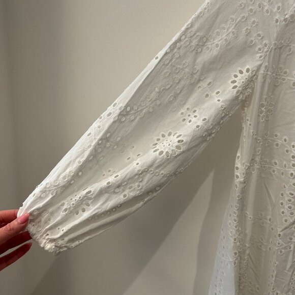 Kobi Halperin Eve Eyelet White Cotton Maxi Dress. Size XS - Picture 6 of 10